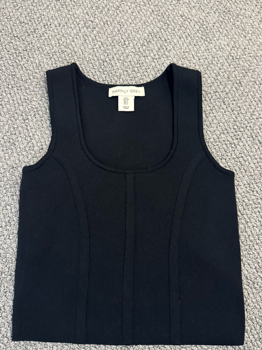 Black Ribbed Tank Top